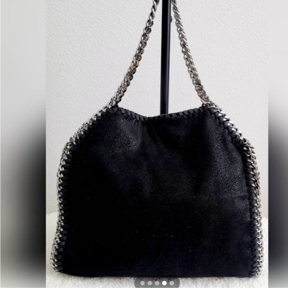 Stella McCartney Black Shoulder Bag with Silver Chain